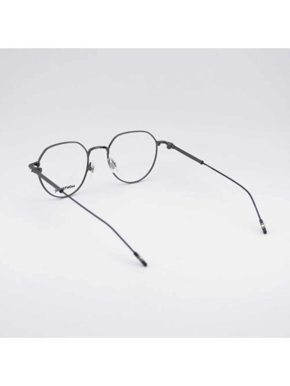 Montblanc MB0060O 001 Eyeglasses Ruthenium 50mm Round / Panto Frame